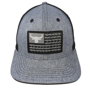 Flag Patch Snapback Trucker Hat Gray One Size Adjustable Mesh Back Arcadian